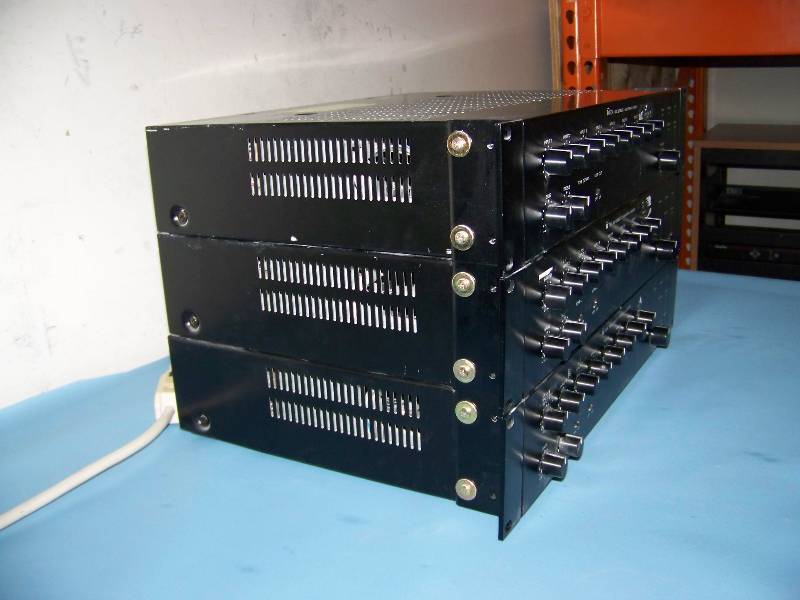 lot 49 image: (3) TOA, 900 Series II, 8 Channel Mixers  Power Amplifiers  Amps