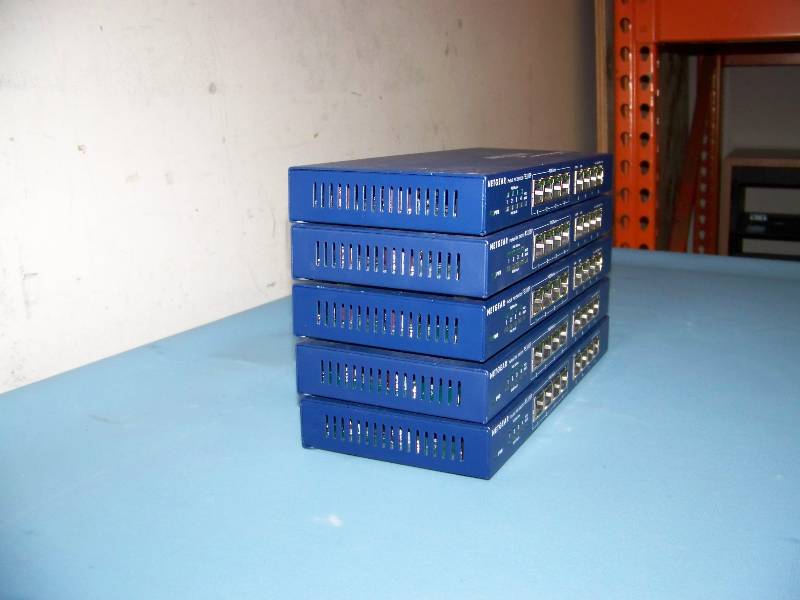 lot 62 image: (5) NetGear, ProSafe, 8-Port, Fast Ethernet Switches