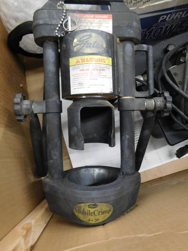 lot 52 image: Gates Portable Hose Crimper, Dies & Press