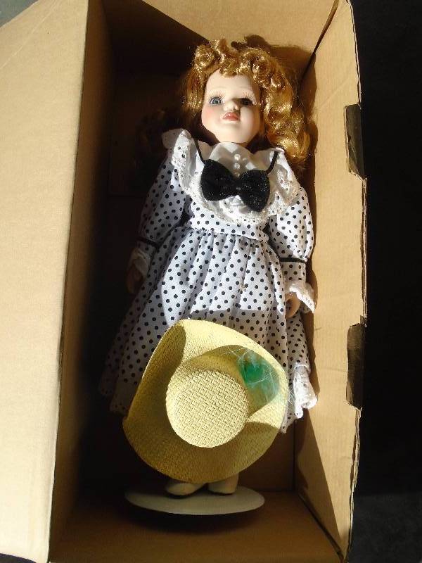 Porcelain Doll and Tree Stand