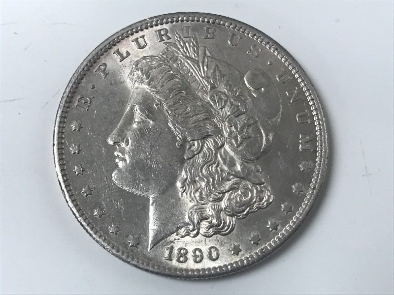 lot 7 image: 1890-S Morgan Silver Dollar ...