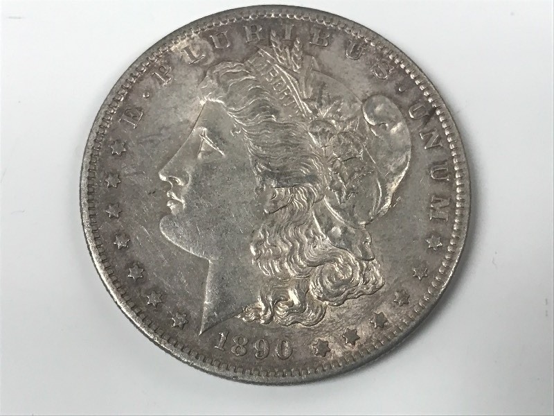 lot 8 image: 1890-S Morgan Silver Dollar ...