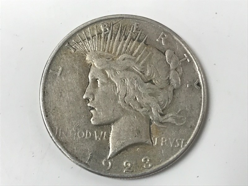lot 53 image: 1923-D Peace Silver Dollar ...
