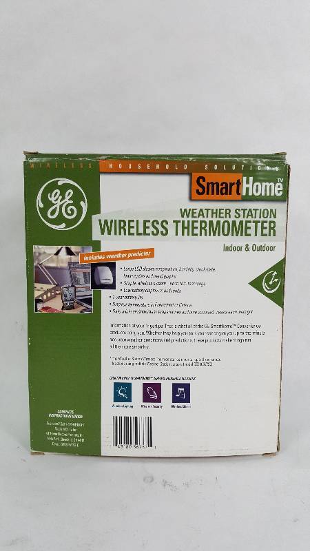 lot 32 image: GE SmartHome Weather Station Wireless Thermometer - Indoor & Outdoor