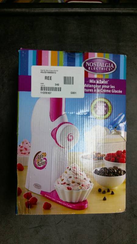 lot 3526 image: Nostalgia Electrics MTC100 Mixn Twist Ice Cream & Toppings Mixer