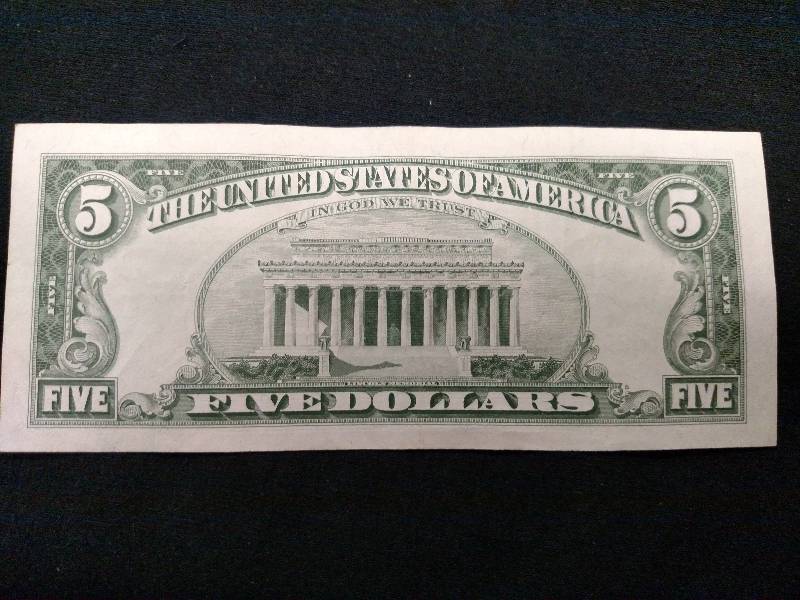 1963 Red Seal Five Dollar Note...