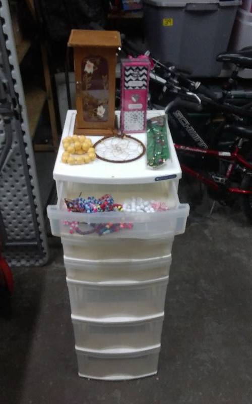 Plastic OrganizerDrawer Stand With Beads & Jewelry Box