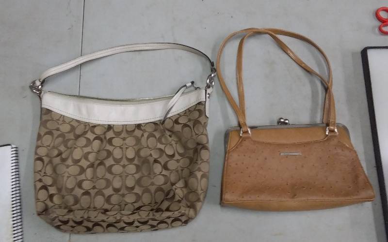 COACH Signature Hand Bag, Rosetti Ostrich Print Hand Bag