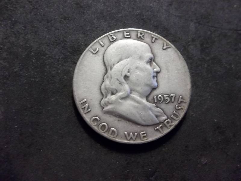 1957 D  Franklin Half Dollar