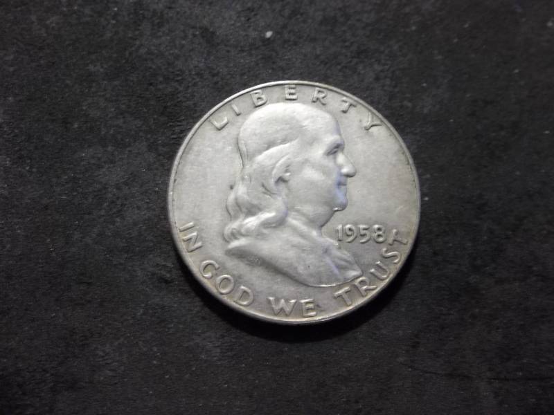 1958 D  Franklin Half Dollar