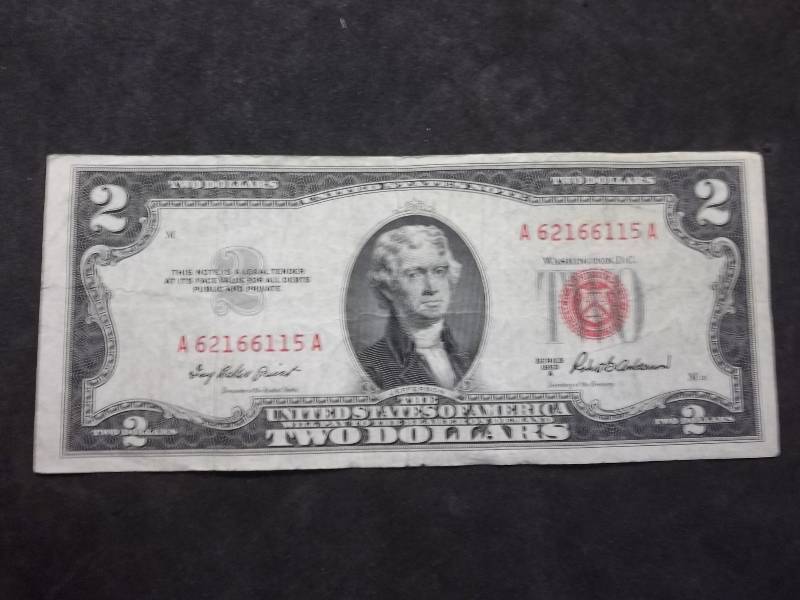 2 Dollar US Note Red Seal Series 1953A