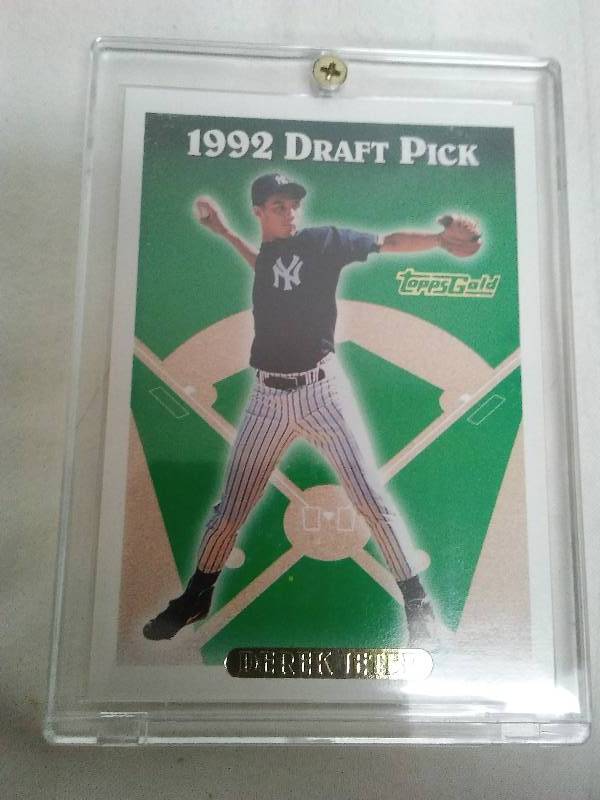 Derek Jeter 1992 Draft Pick Card Topps Gold 1993 cased and Perfect
