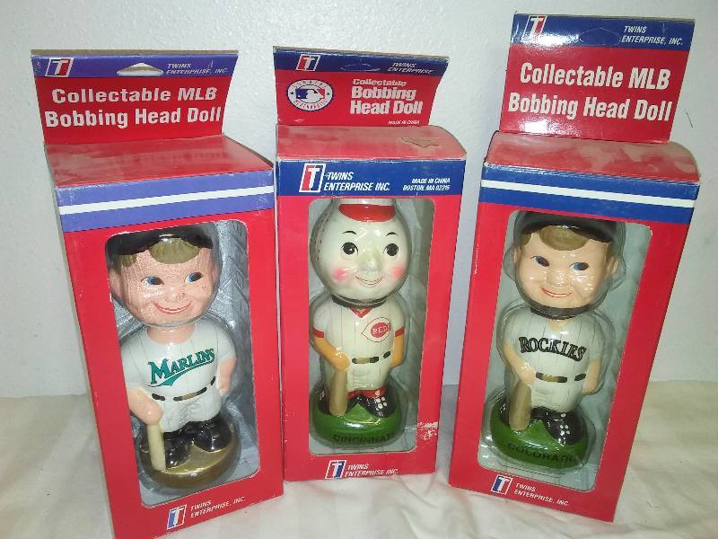 3 MLB Rockies, Cincinnati REDS, Fla. Marlins Bobblehead