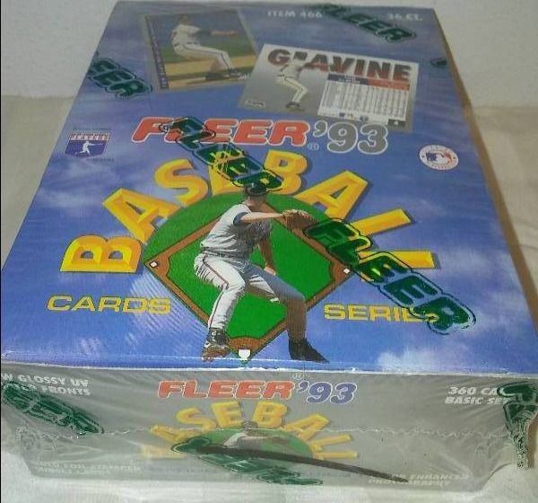Fleer Baseball 93 Factory wrapped box of 36 count wax packs counter box