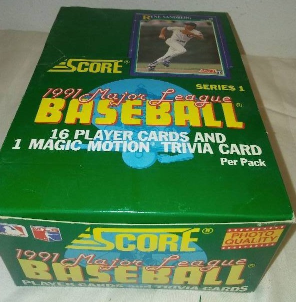 Score 1991 Series 1 MLB complete box of 36 count wax packs counter box