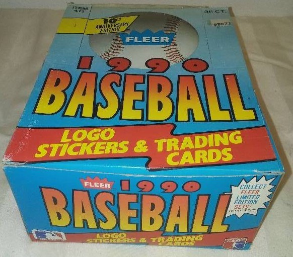 1990 Leer MLB complete box of 36 count wax packs counter box