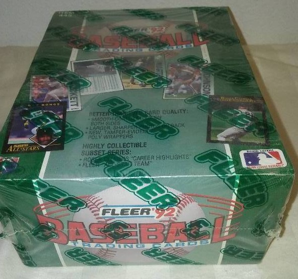 1992 Fleer MLB  complete box of 36 count wax packs counter box