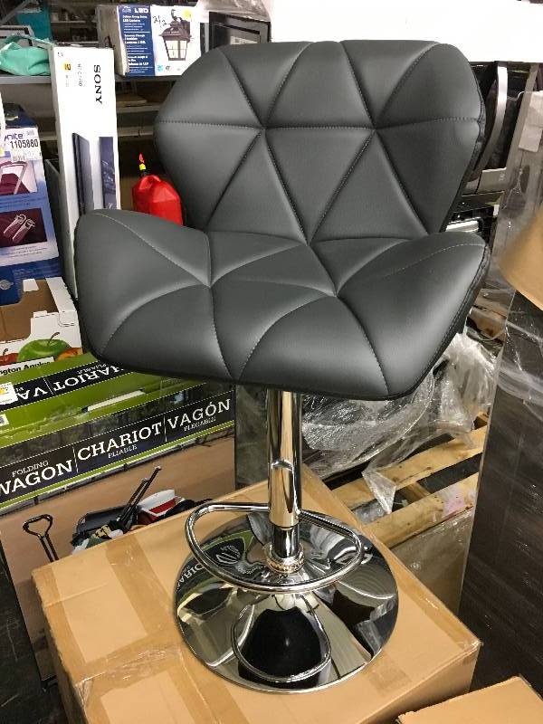 lot 359 image: 4 BLACK PADDED BAR CHAIRS, NEEDS ASSEMBLY