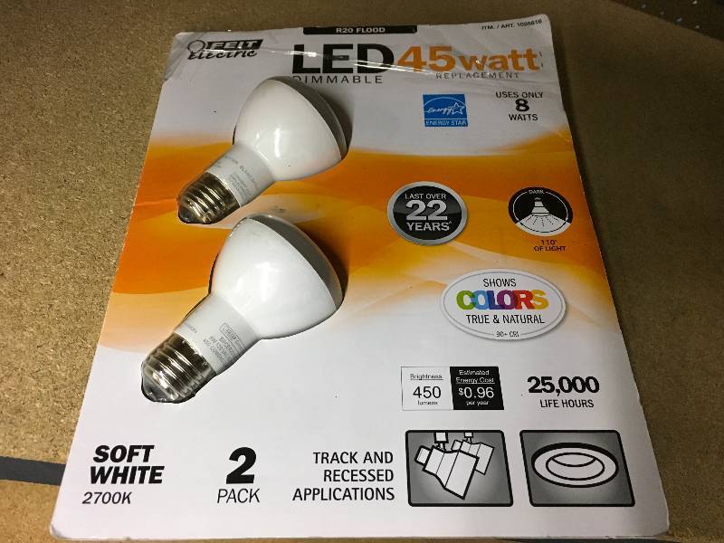 lot 373 image: FEIT LED R20 2PK, MSRP $9.99
