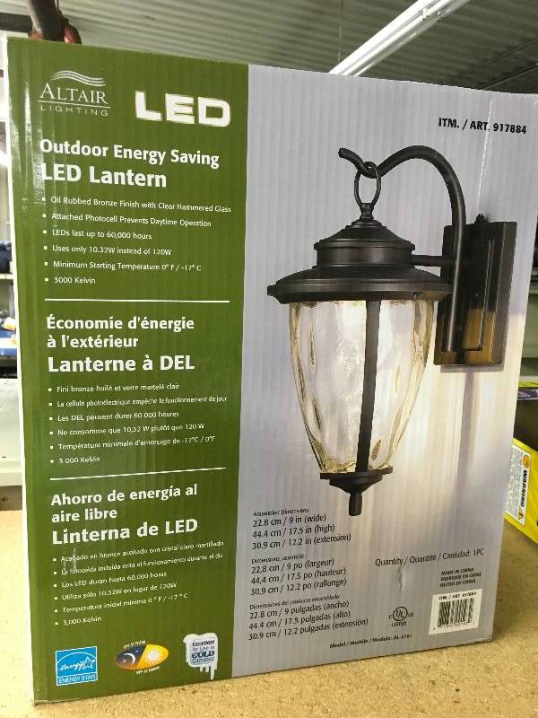 lot 339 image: 9IN LED COACH LIGHT, MSRP $34.99