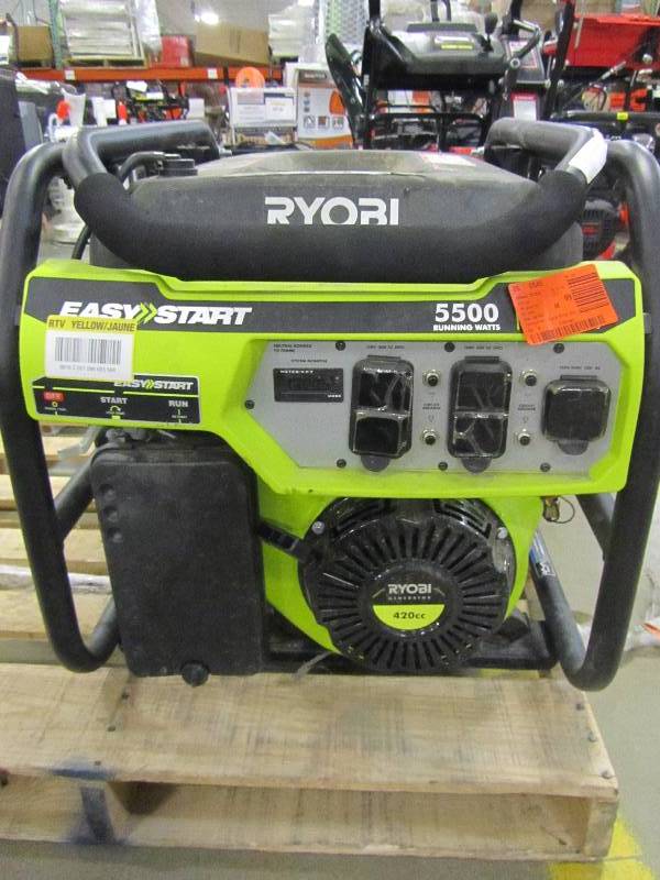 lot 4 image: Ryobi 5500 watt gasoline powered portable generator ryobi 3600 watt generator