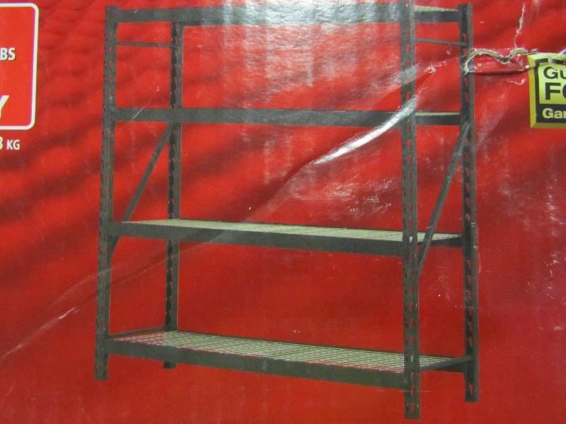 lot 9 image: Husky 77 in. W x 78 in. H x 24 in. D Steel Garage Shelving Unit