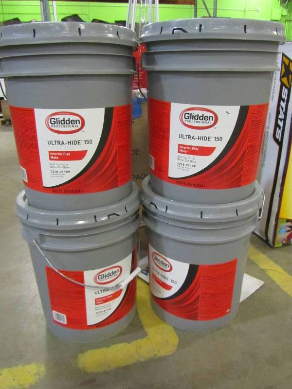 lot 77 image: gliden pro-ultra hide 150 5 gallon pail (x4)