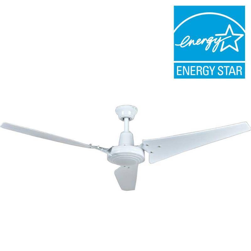 lot 46 image: Hampton Bay Industrial 60 in. Indoor White Ceiling Fan with Wall Control