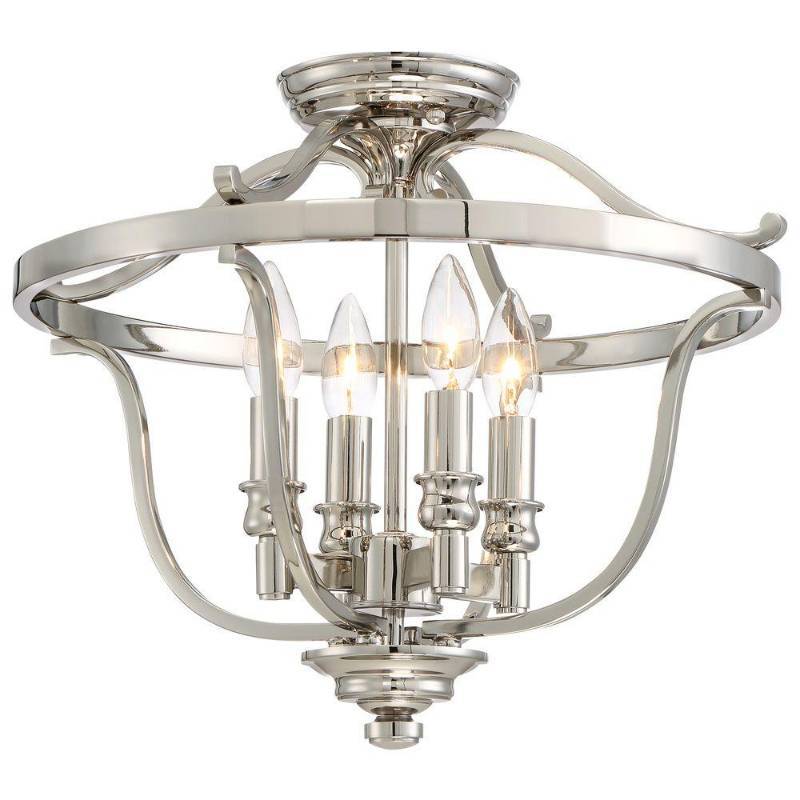 lot 50 image: Minka Lavery Audreys Point 4 Light Polished Nickel Semi Flush Mount