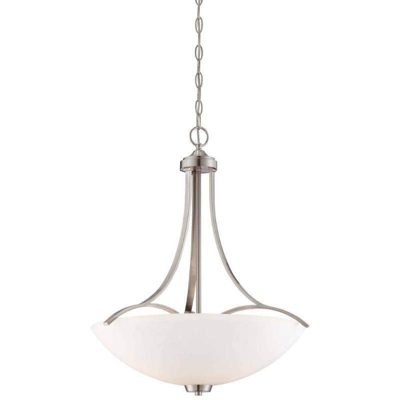 lot 51 image: Minka Lavery Overland Park 3-Light Brushed Nickel Pendant