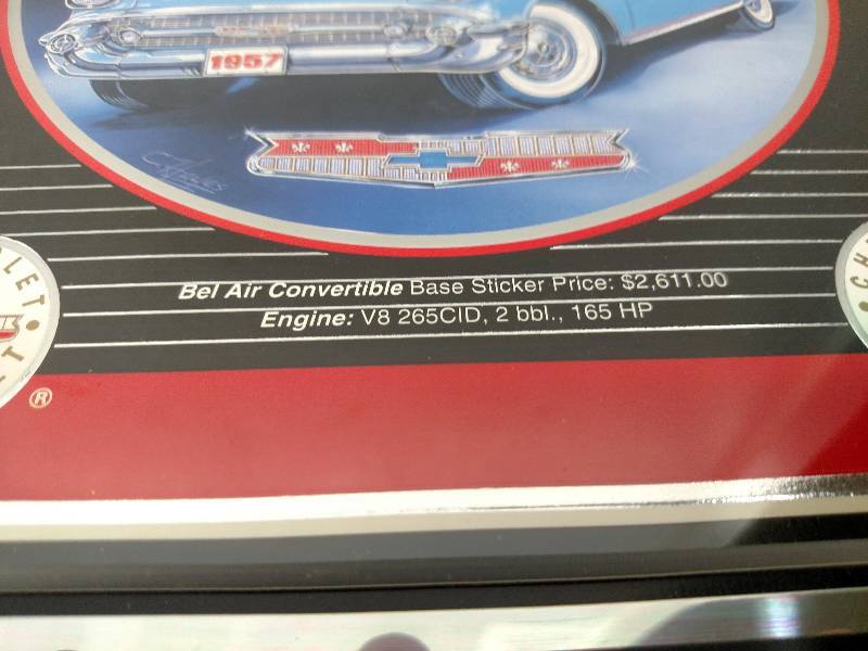 1957 Chevy Belair Plaque, 10.5x13...