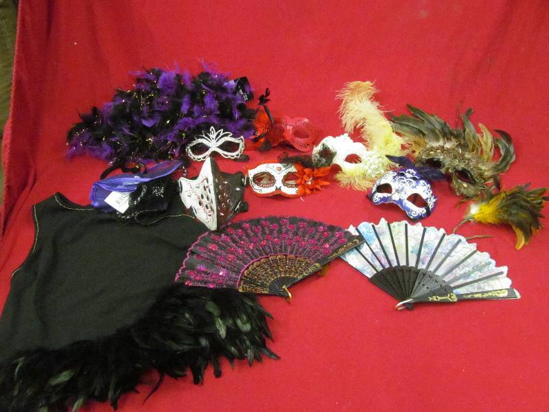 lot 188 image: masquerade masks,boa,fans