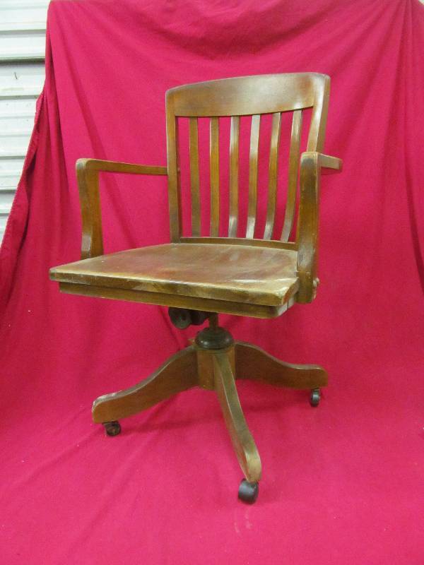 lot 197 image: Antique wood office chair