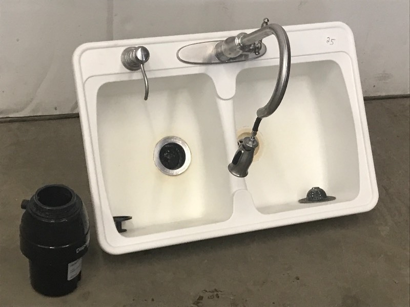lot 25 image: Double Bowl Kitchen Sink
