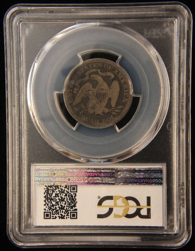 1876-CC CARSON CITY SEATED LIBERTY QUARTER G6 PCGS