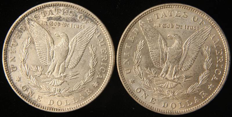2 HIGH GRADE MORGAN SILVER DOLLARS 1880 1881
