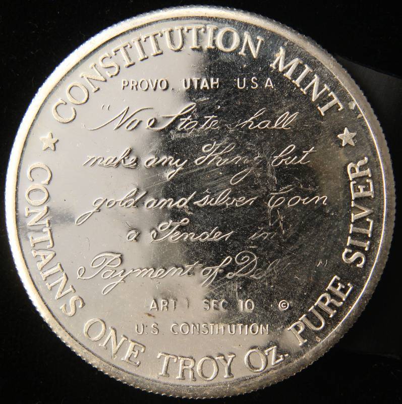 1 TROY OZ. .999 FINE SILVER CONSTITUTION MINT SHIP