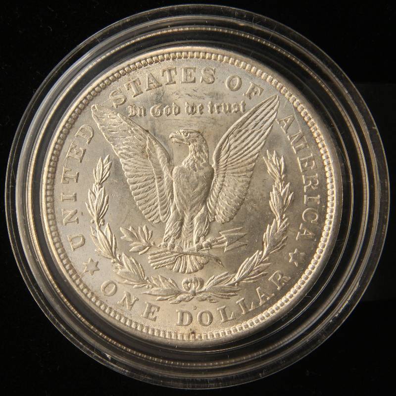 1921-D MORGAN SILVER DOLLAR AU58 IN AIRTITE