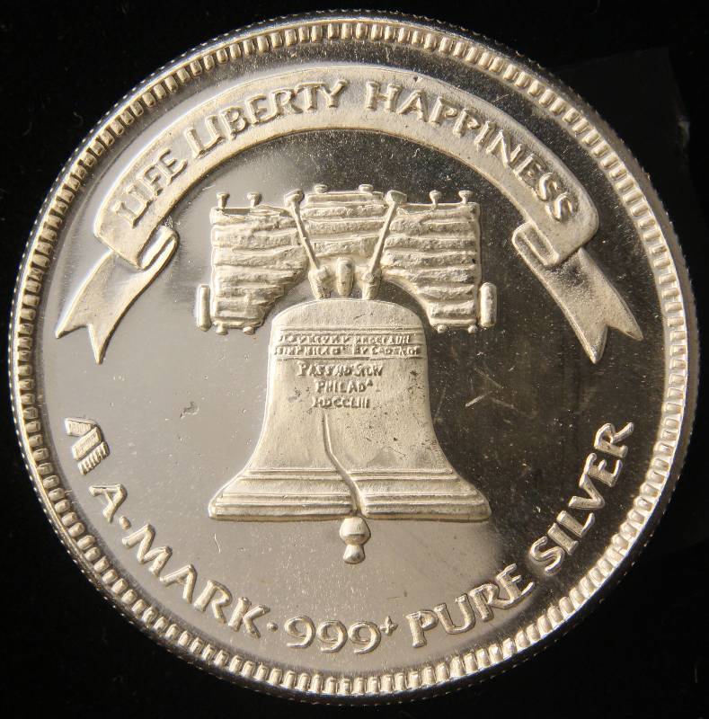 1 TROY OZ. .999 FINE SILVER 1983 A-MARK LIBERTY ROUND