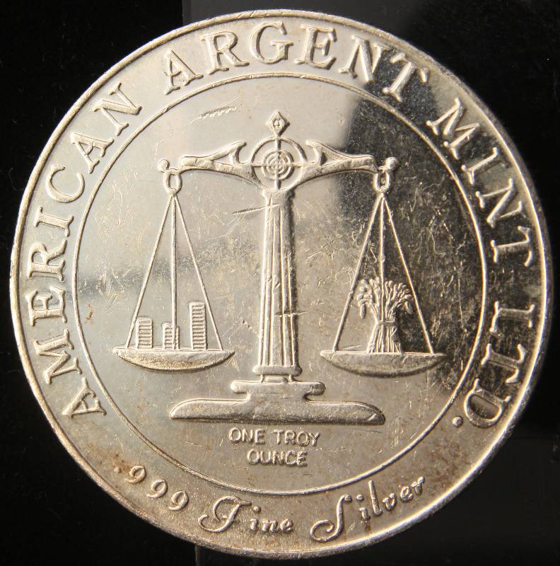 1 TROY OZ. .999 FINE SILVER AMERICAN ARGENT MINT TRADE SILVER