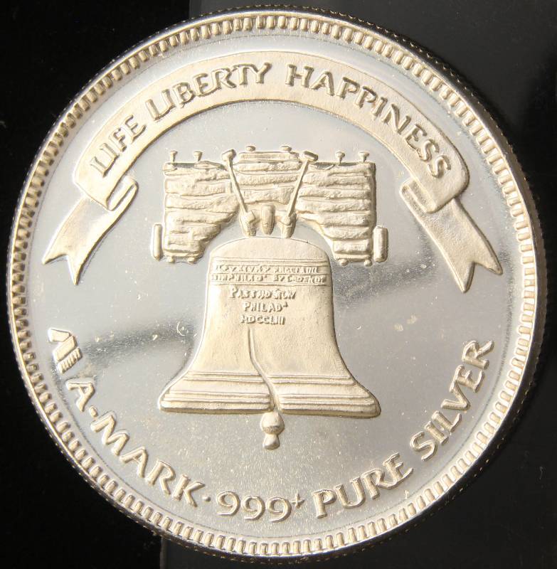 1 TROY OZ. .999 FINE SILVER 1983 A-MARK LIBERTY ROUND