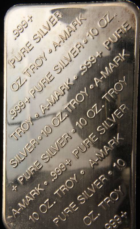 10 TROY Oz. .999 FINE SILVER BAR A-MARK