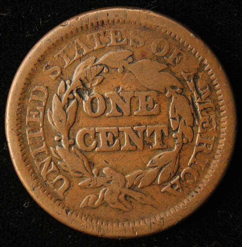 1851 US BRAIDED HAIR LARGE CENT FINE