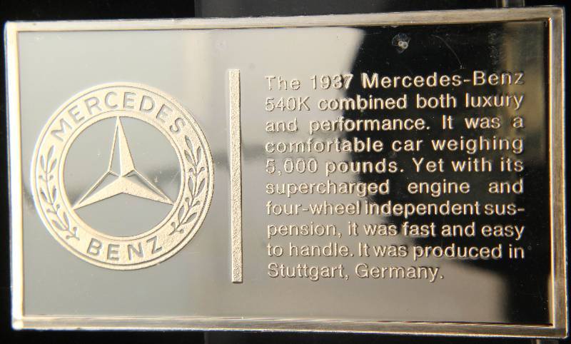 VINTAGE 1937 MERCEDES BENZ 1000 GRAINS (2.08 TROY OZ) STERLING SILVER BAR