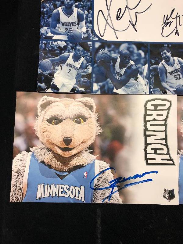 lot 9 image: (3) Minnesota Timberwolves Autographed Items