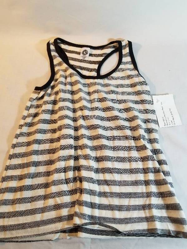 WOMANS STRIPED RACER TANK
