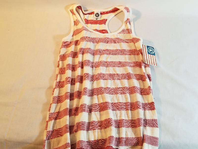 WOMANS STRIPED RACER TANK