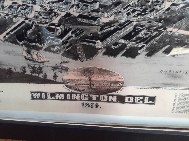 Birds Eye View of Wilmington Delaware, 1874 and one other interesting Black and white.