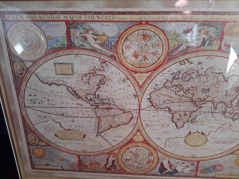 World Map, World Map and Mirror,
