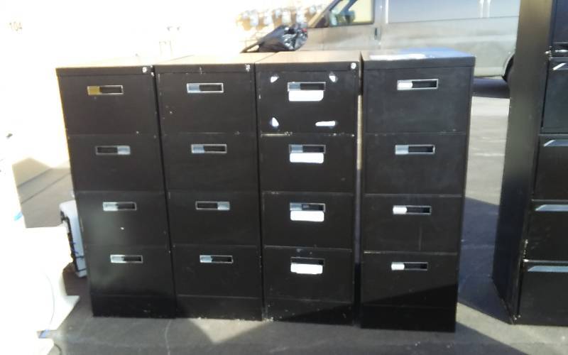 4-Black 4 Drawer Files